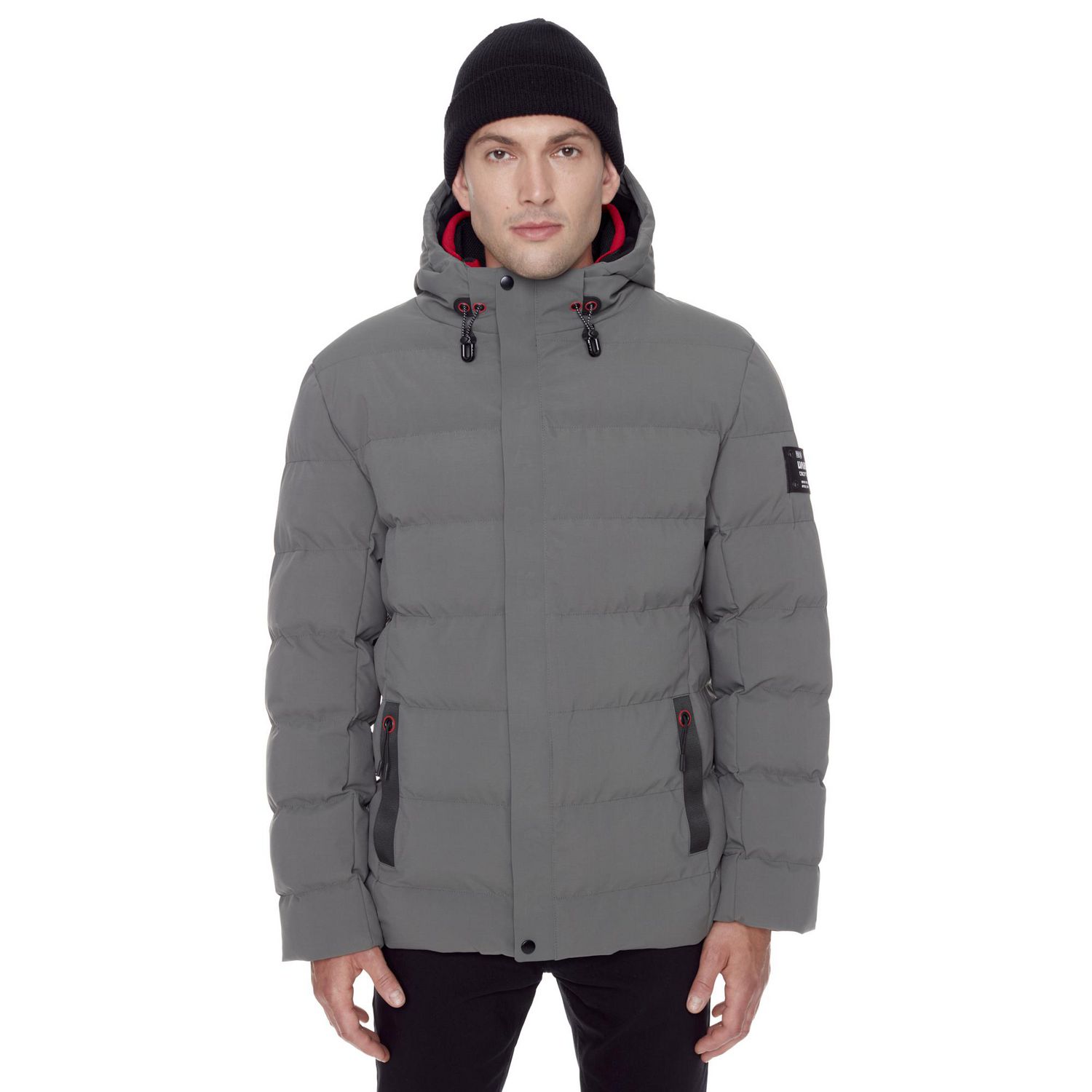 Crosshatch Mens Quilted Padded Zip Up Shine Puffer Coat Jacket- Zipped  Pockets- No Hood Large Red : Amazon.co.uk: Fashion