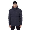 thumbnail image 1 of Dark Black Men's Hooded Puffer Jacket, 1 of 4