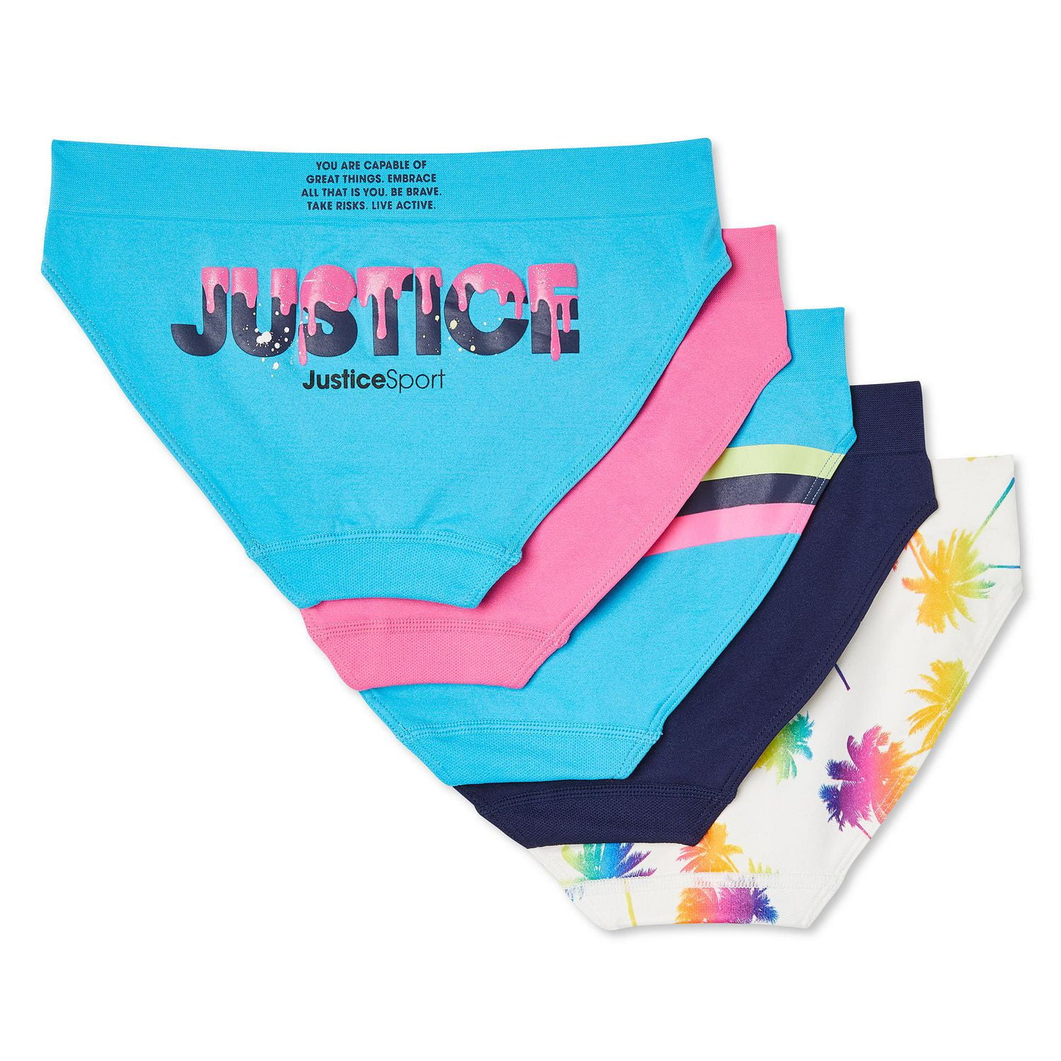Justice Girls' Bikini Underwear 5-Pack 