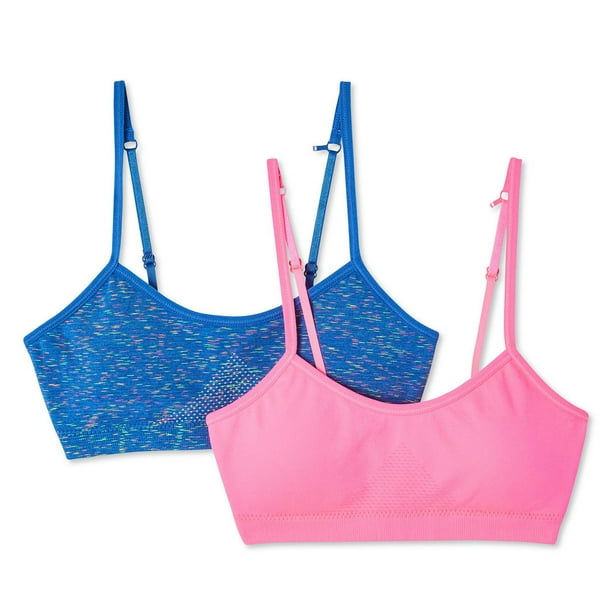 Girl Bra 4 Packs Training Bra Age 10-14 Teen Student Girls' Seamless Cami  Bra with Wide Straps