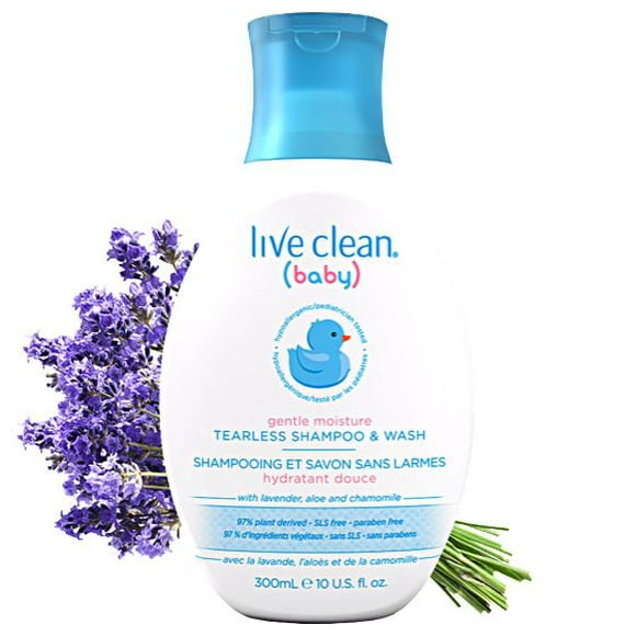 Live Clean Baby Gentle Moisture Tearless Shampoo & Wash, 300 mL