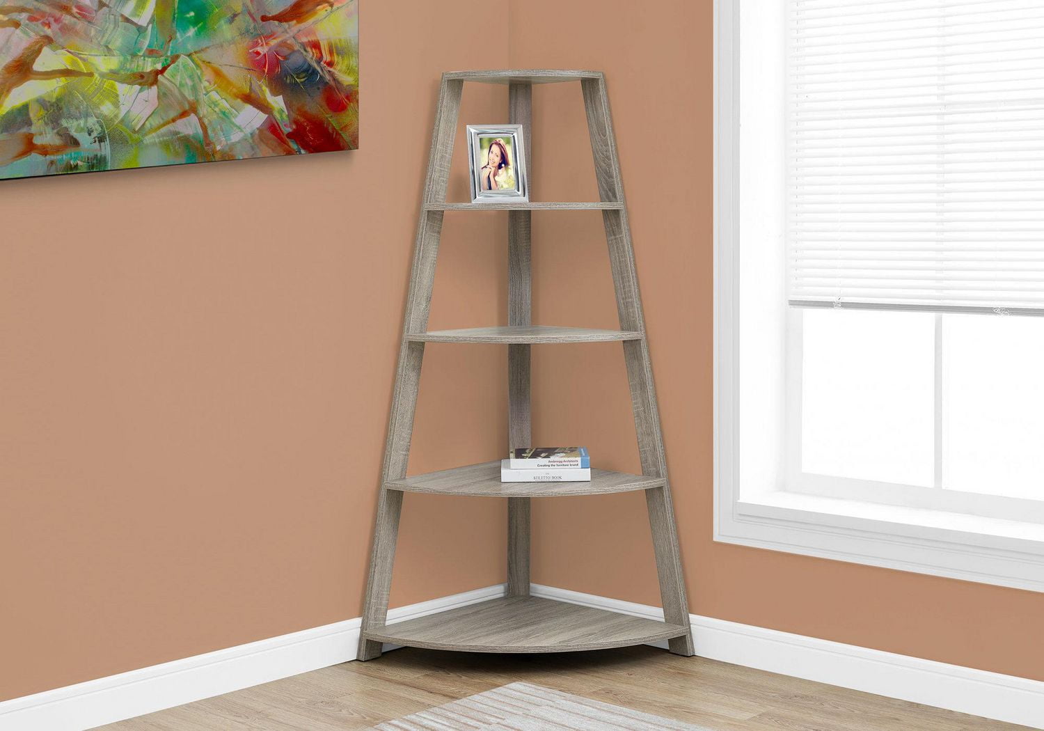 Monarch Specialties Inc Dark Taupe Bookcase