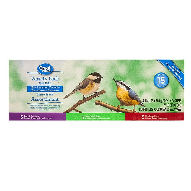 GREAT VALUE Variety 15Pack Suet Cakes (Berry & Nut, Cranberry