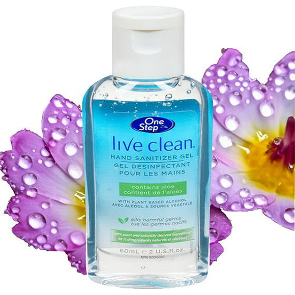 Désinfectant pour les mains avec aloès de Live Clean One Step 60 mL