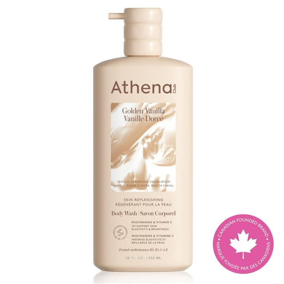 Athena Club, Skin Replenishing Body Wash, Golden Vanilla - 532mL, Elevate your shower routine.