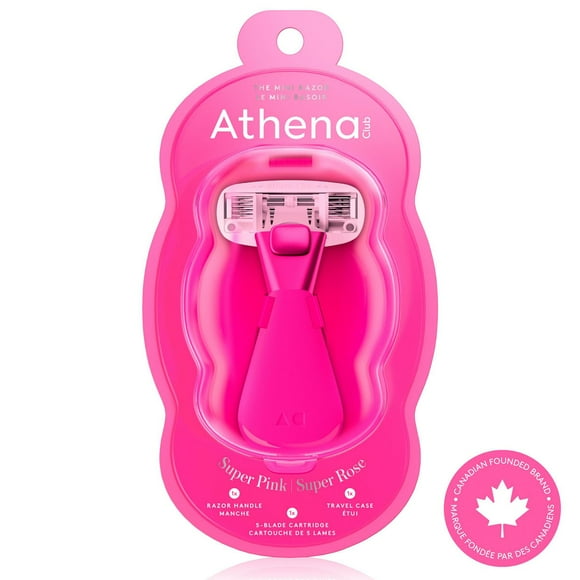 Athena Club, Mini Razor Kit, Super Pink, A precise shave on-the-go.