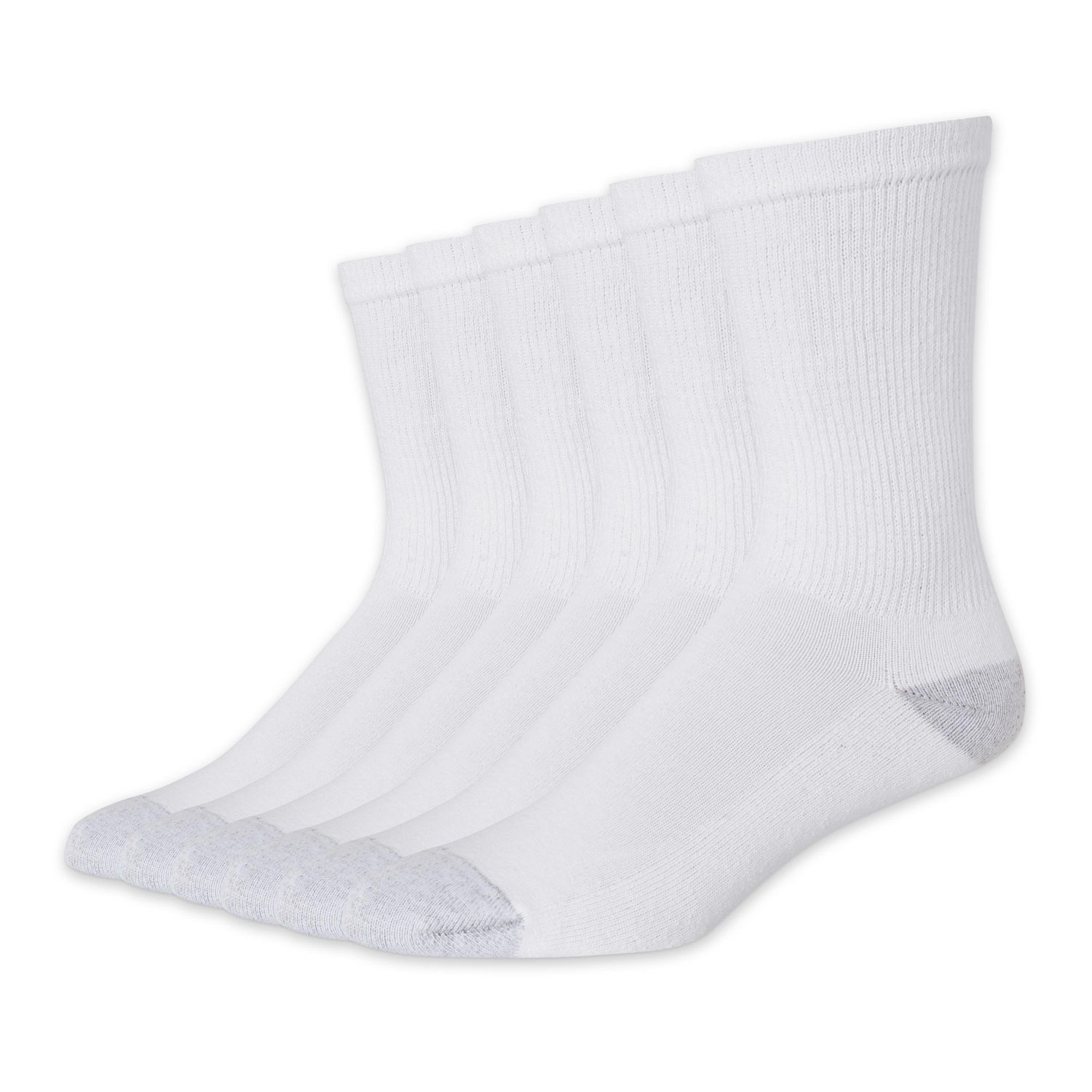 Hanes Men's 6 Pack Sport Cuts Crew Cushion Sock, Size 6-12 