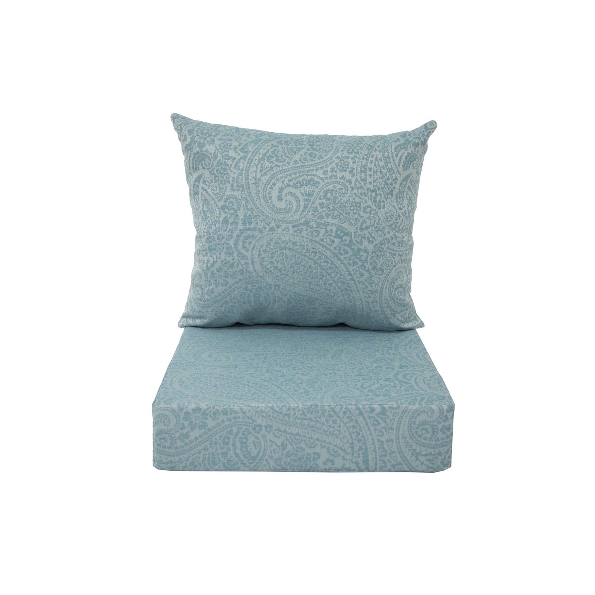 Coussin pour chaise à haut dossier, set de 4, hydrofuge, gris