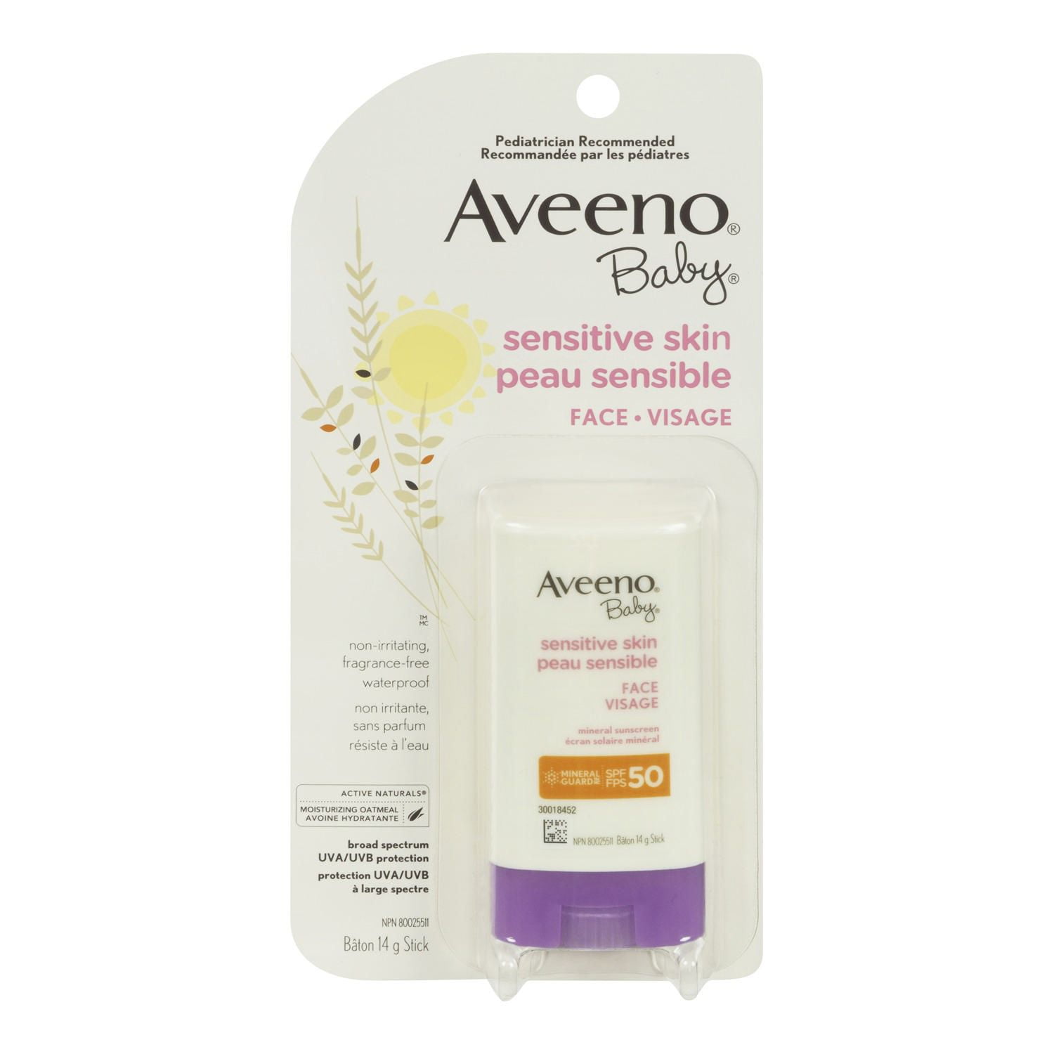 aveeno sensitive skin mineral sunscreen stick