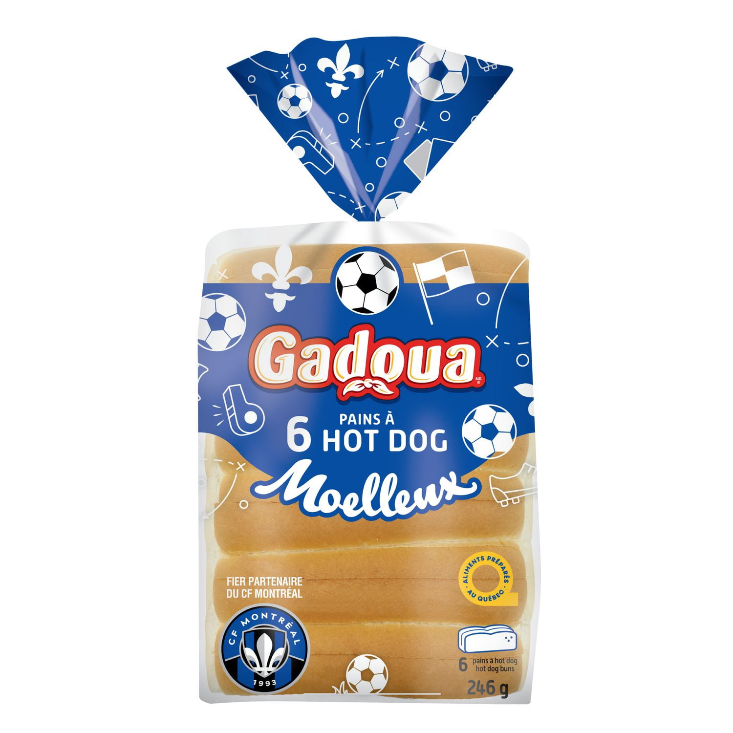 Pain à hot dog Gadoua, Paquet de 6, 246 g