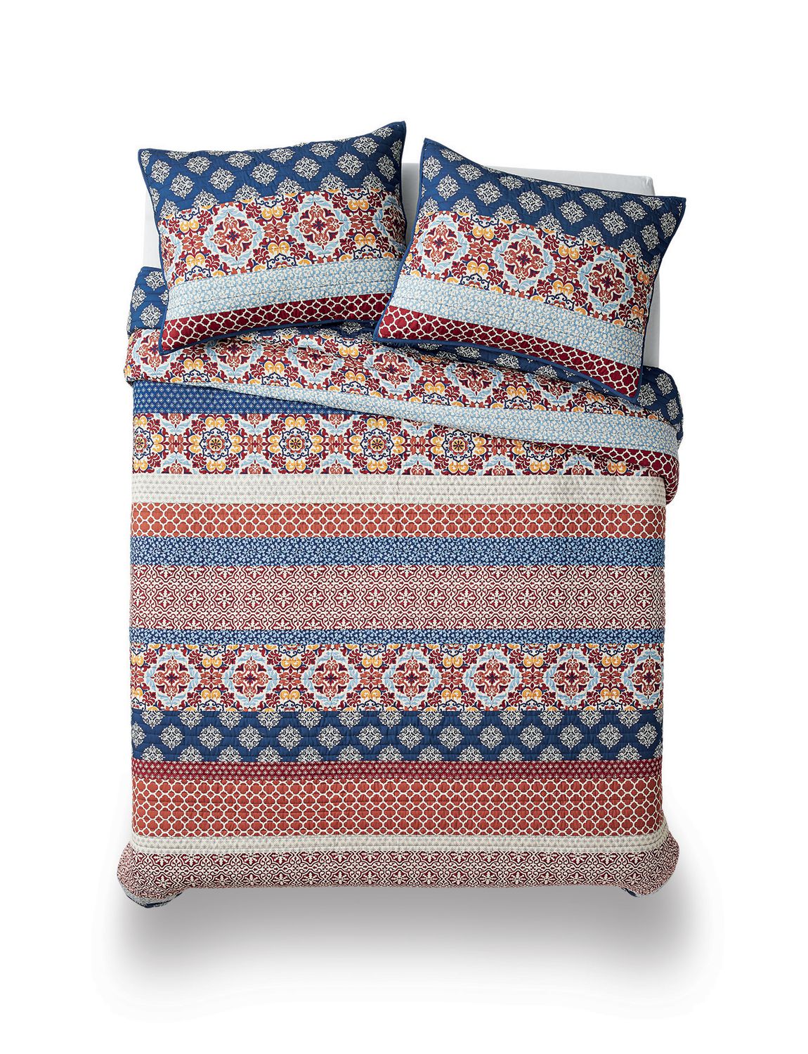 Mainstays Global Stripe Reversible Quilt Set Walmart Canada