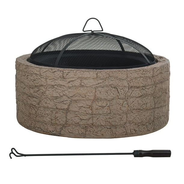 Sunjoy Stone 26 in. Round Wood Burning Firepit - Walmart.ca