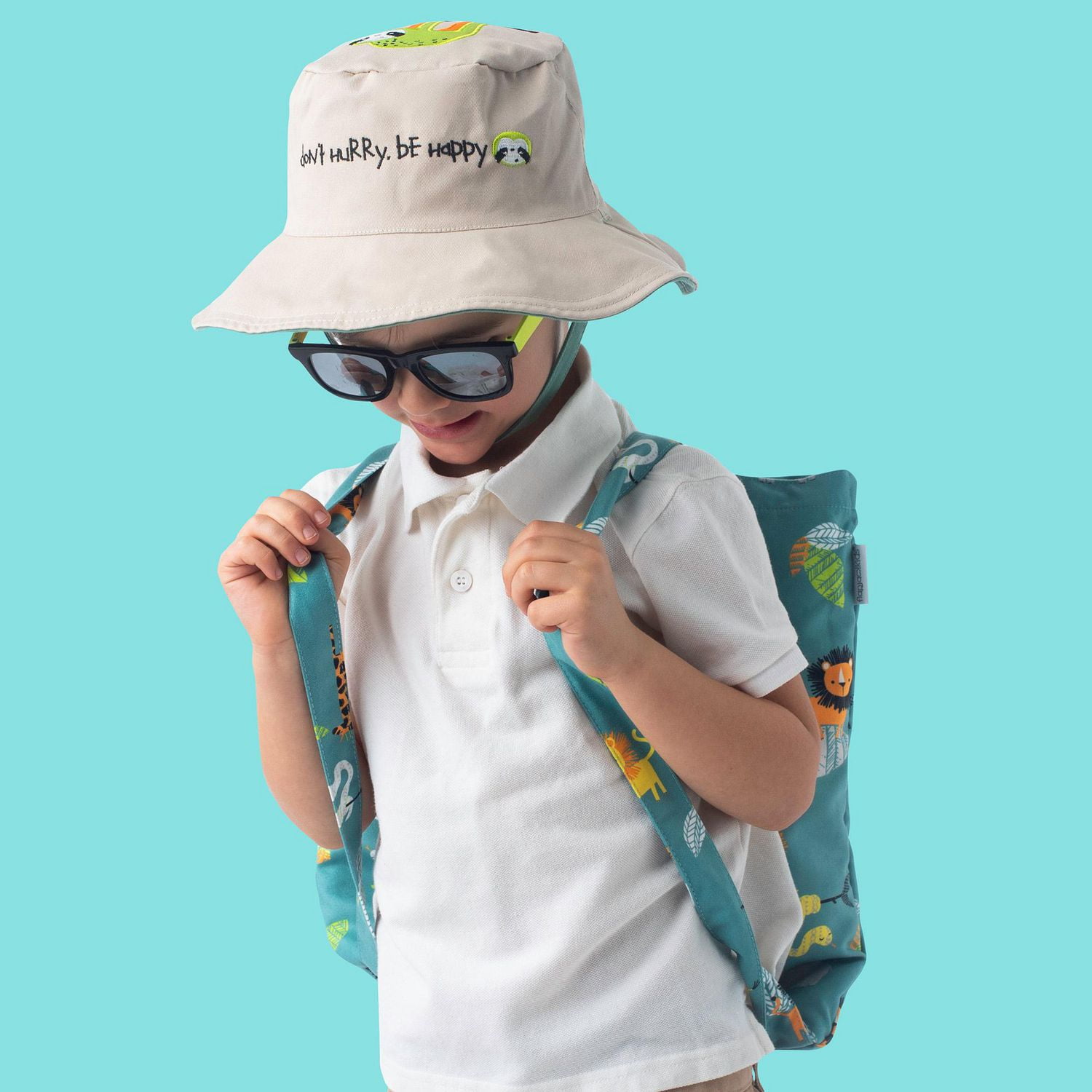 FlapJackKids - Reversible Baby, Kids & Toddler Sun Hat - Lion & Sloth - UPF 50+