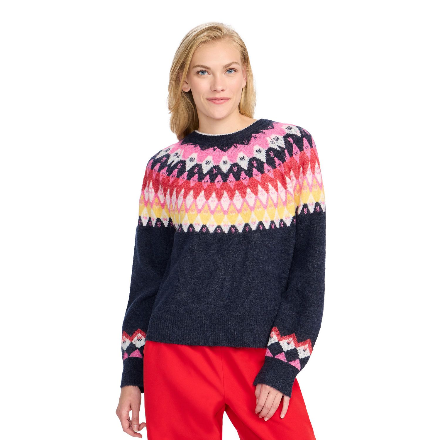 Esprit Chandail Fair Isle Manches Longues pour Femmes, Tailles XS à XXL
