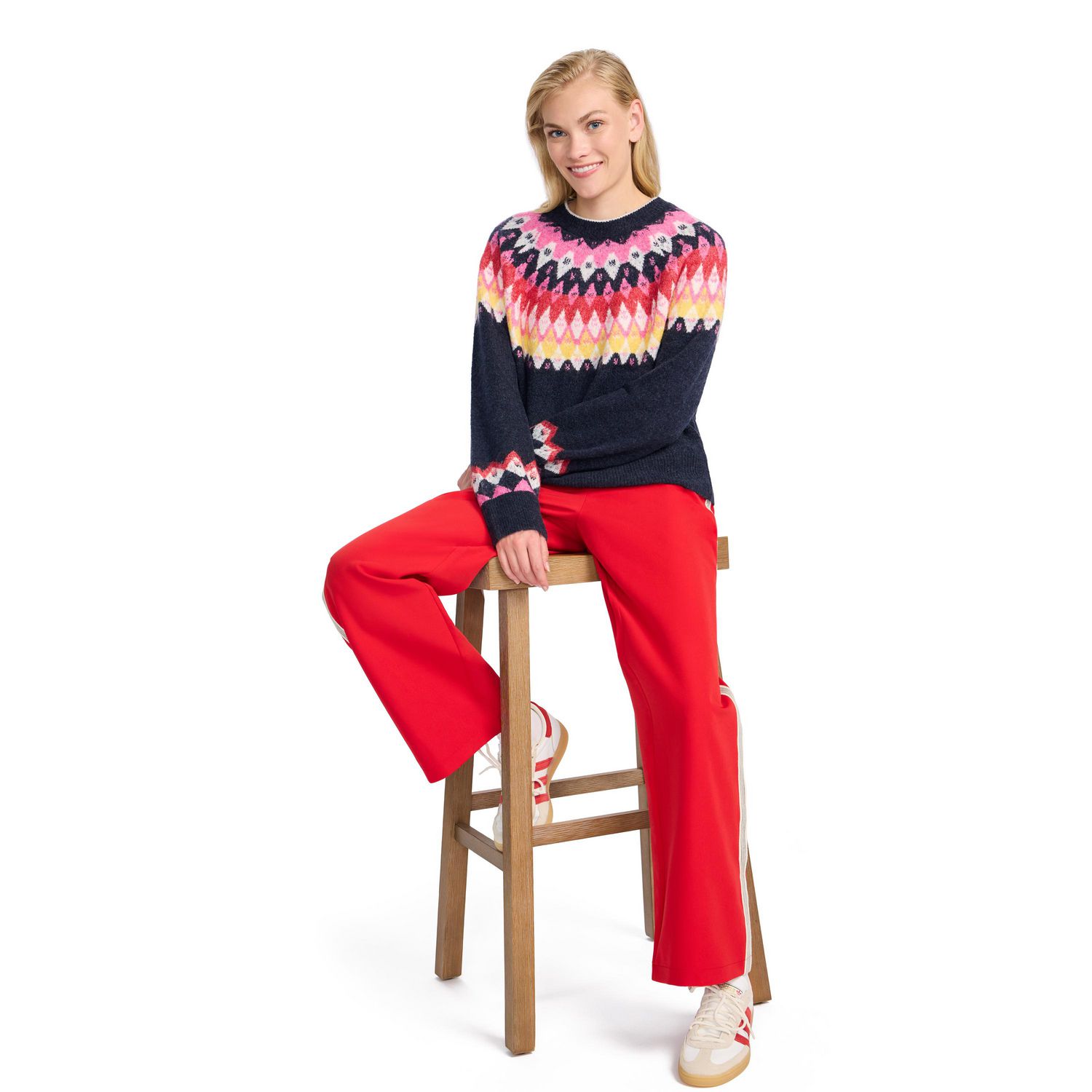 Esprit Chandail Fair Isle Manches Longues pour Femmes, Tailles XS à XXL