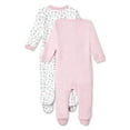 thumbnail image 2 of George Baby Girls' 2-Piece Footed Sleeper Pack, 2 of 2