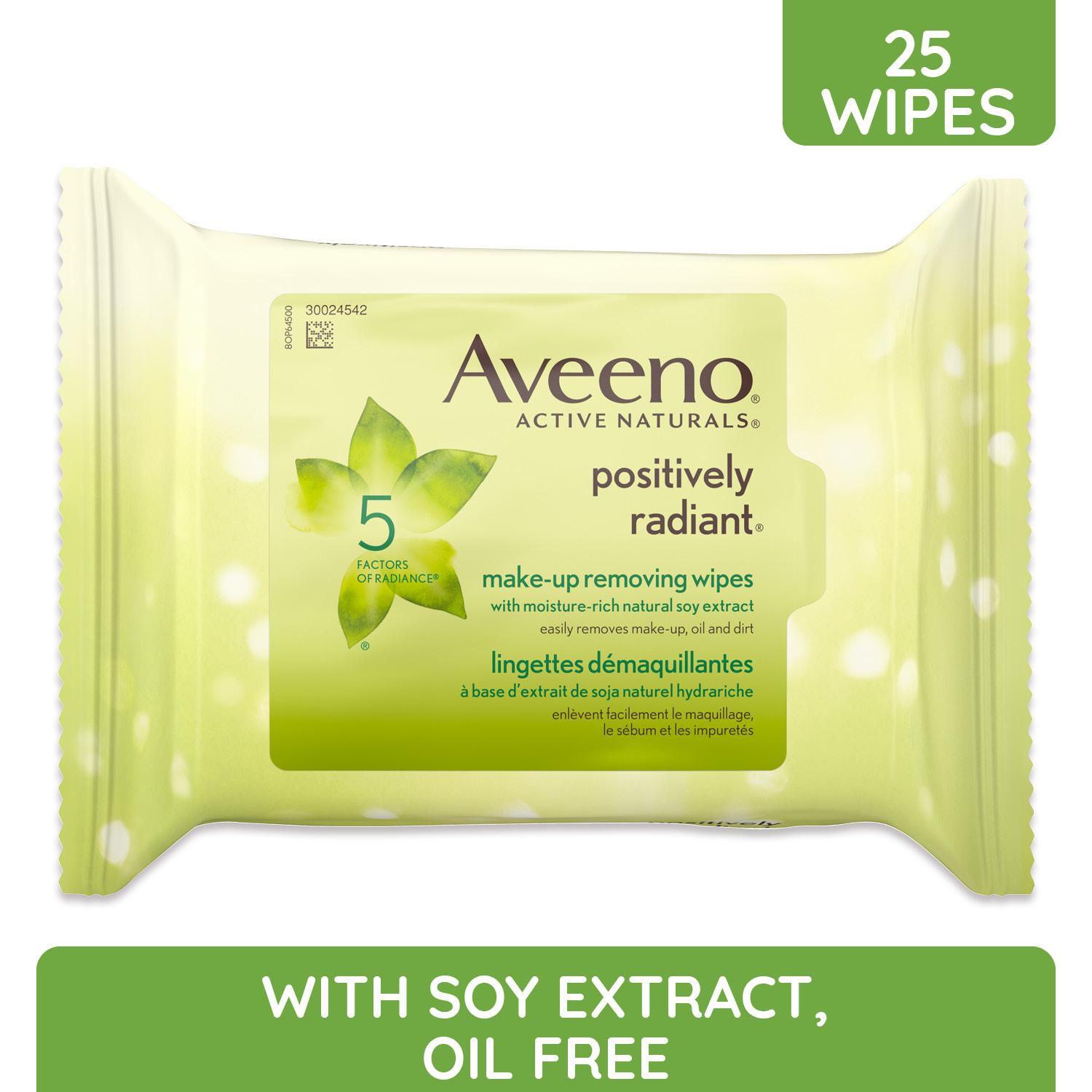 Aveeno Positively Radiant Makeup Removing Wipes Walmart