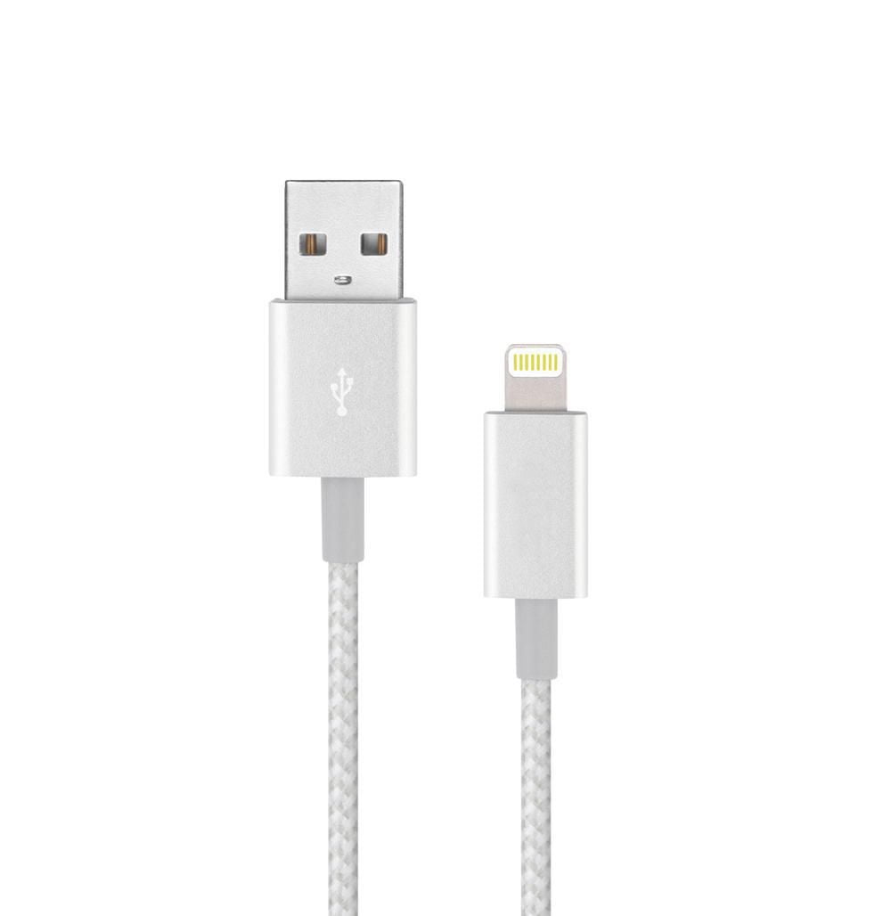 Lightning USB Nylon Braided Cable 1M Silver Walmart Canada