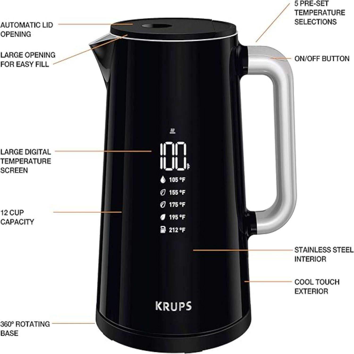 Krups 電気ケトル BW801852 - 1,700ml - 電気ポット