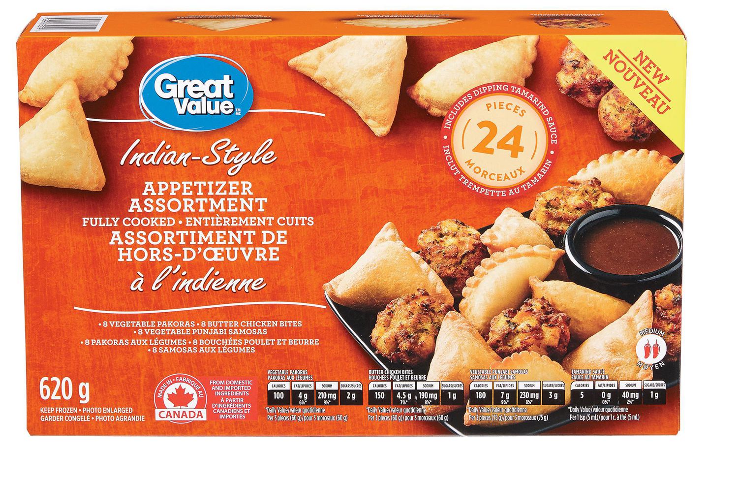 Great Value Frozen Indian-Style Assortment Appetizers | Walmart Canada