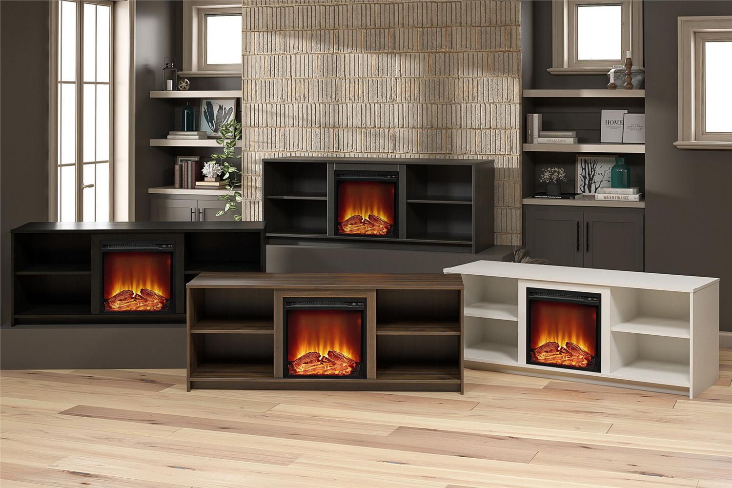 Mainstays fireplace tv stand deals for tvs up to 65