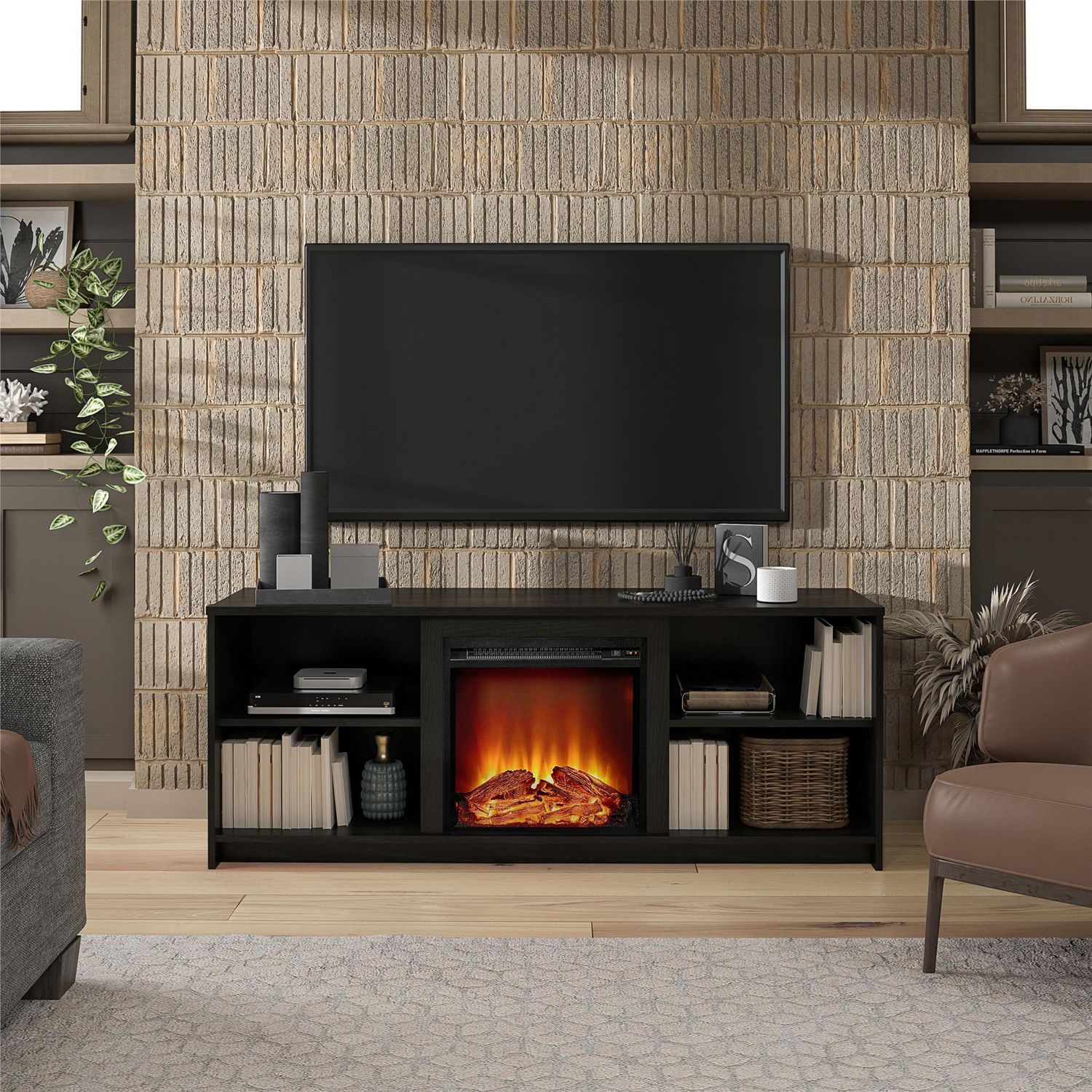 Mainstay fireplace tv deals stand