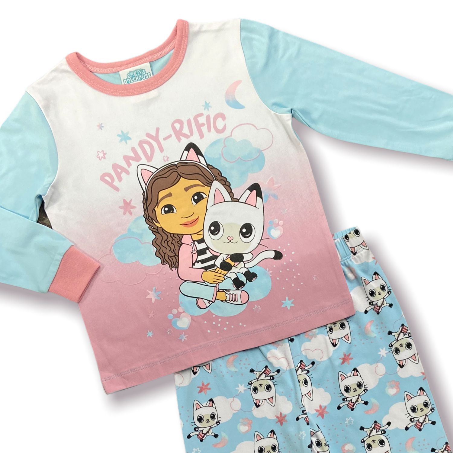 Gabby's Dollhouse Toddler Girls Cotton Pajama Set 4 Piece Blue 2T Pajamas  New