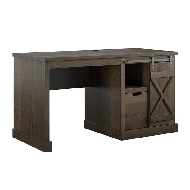 Knox County Single Pedestal Computer Desk, Brown Oak - Walmart.ca