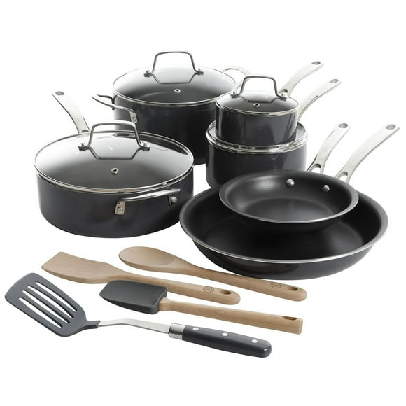 Martha Stewart 14 Piece Cookware Set Grey, 14 Piece Set