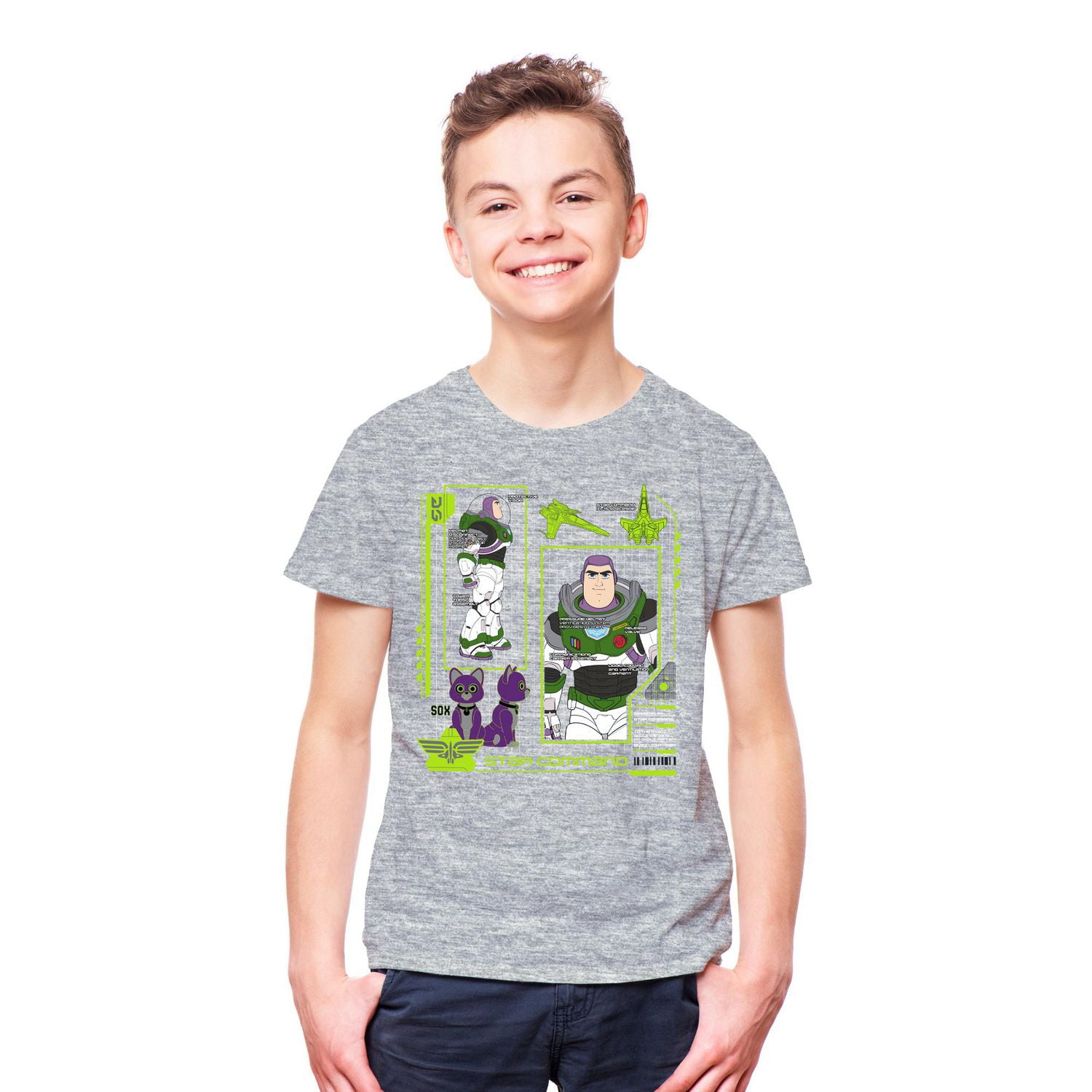 Boys Disney Buzz Lightyear <br> Schematic Short Sleeve T-Shirt