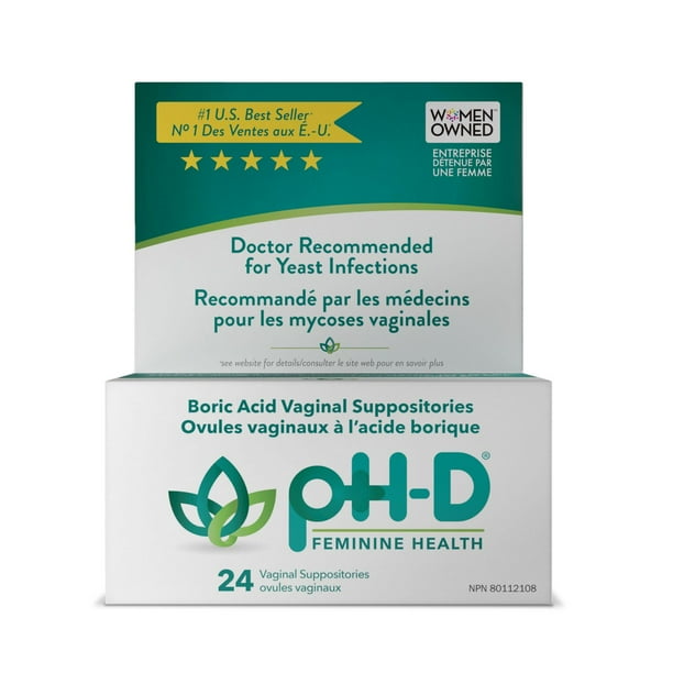 pHD Boric Acid Vaginal Suppositories Doctor for Yeast