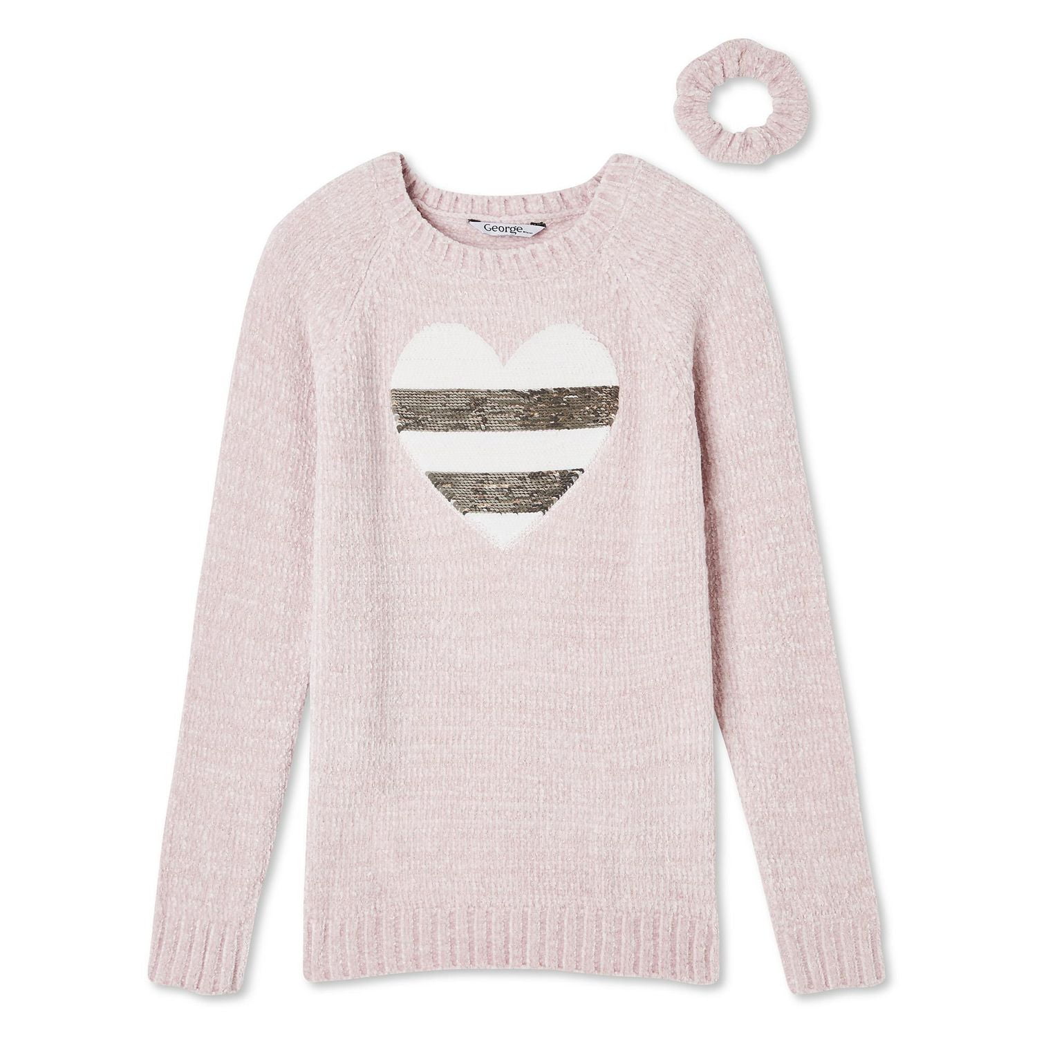 George Girls' Chenille Sweater and Scrunchie 2-Piece Set