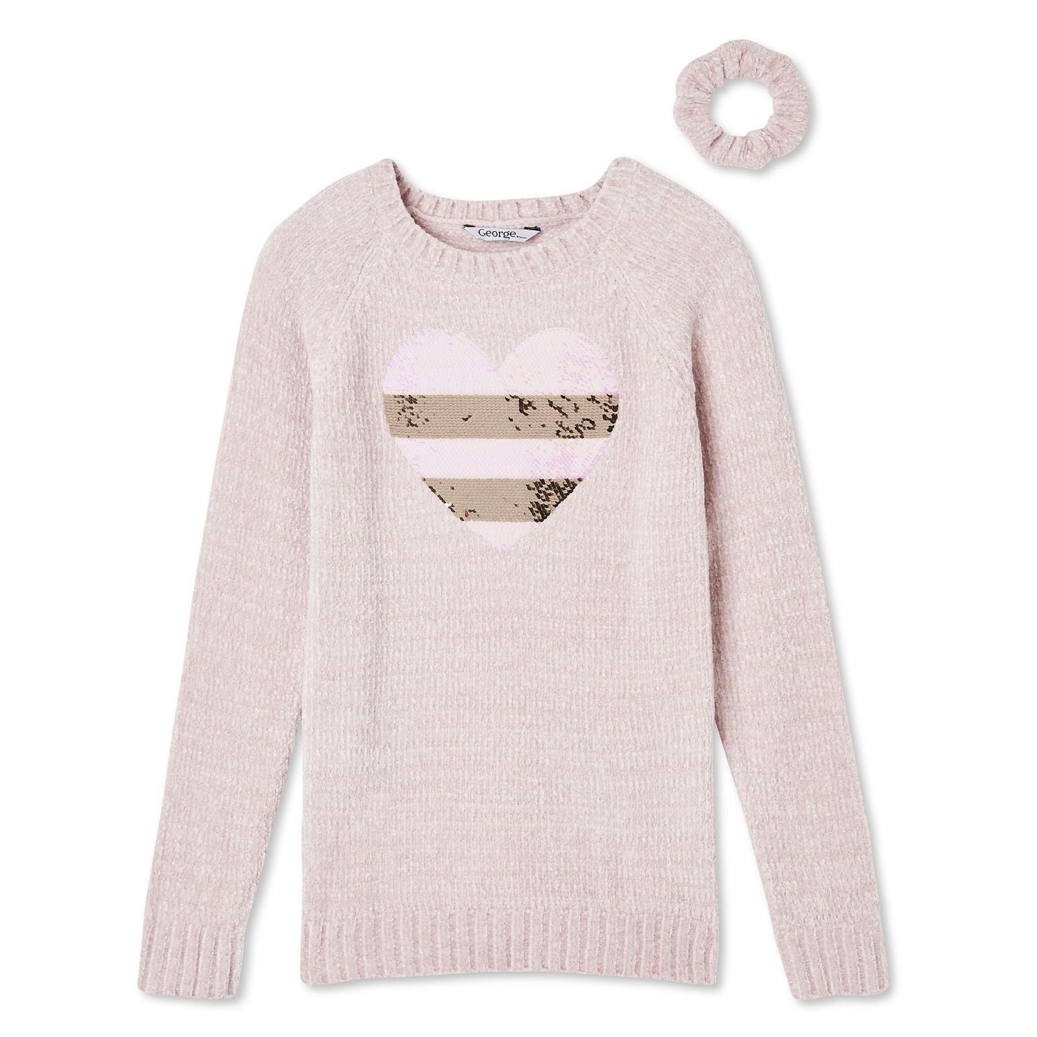 George Girls' Chenille Sweater and Scrunchie 2-Piece Set