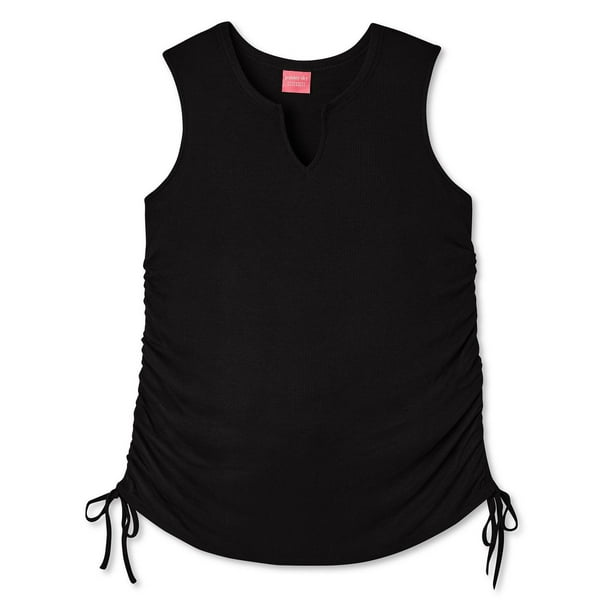Ruched Maternity Tank Dress - Black