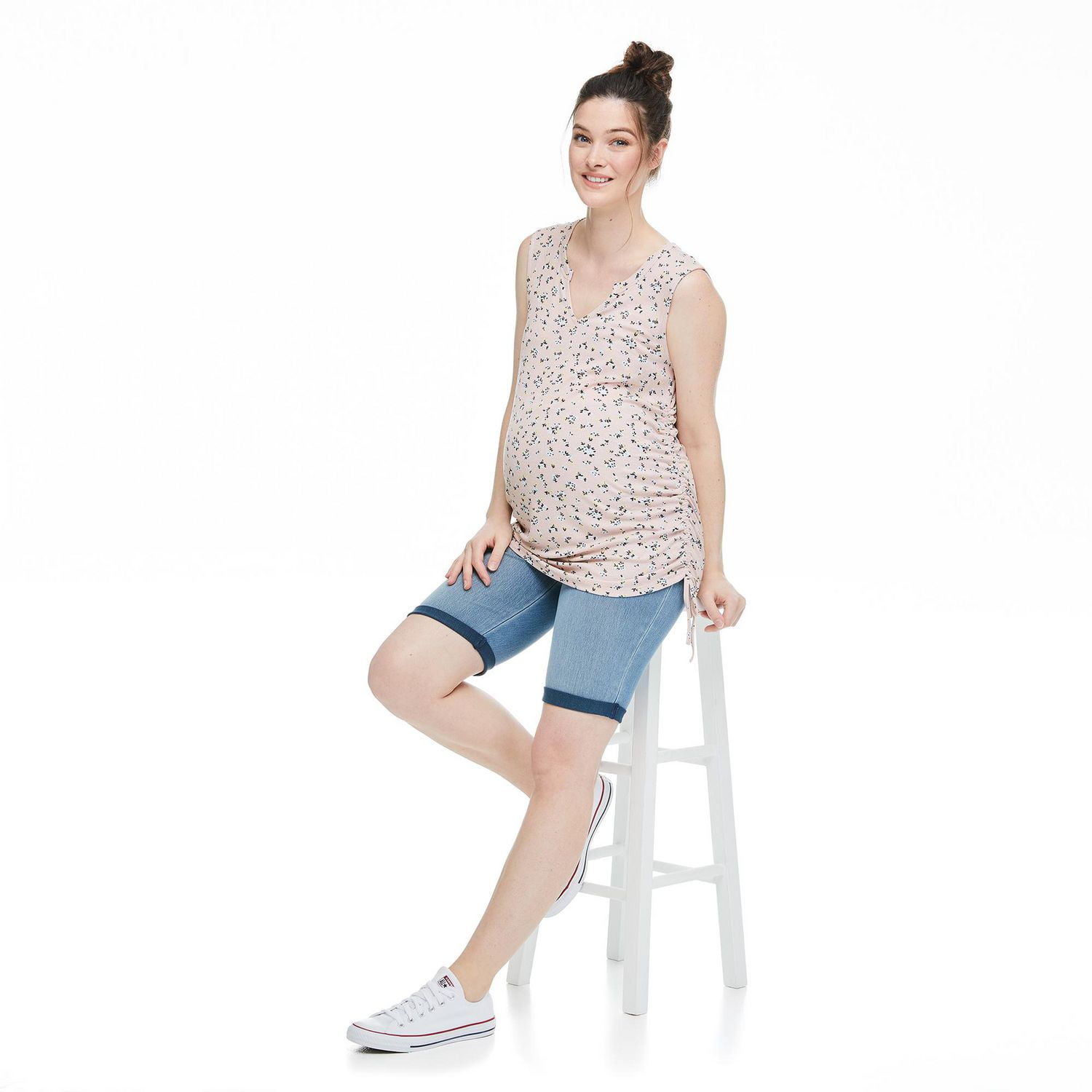 Débardeur côtelé et imprimé avec côtés ruchés Paisley Sky Maternit