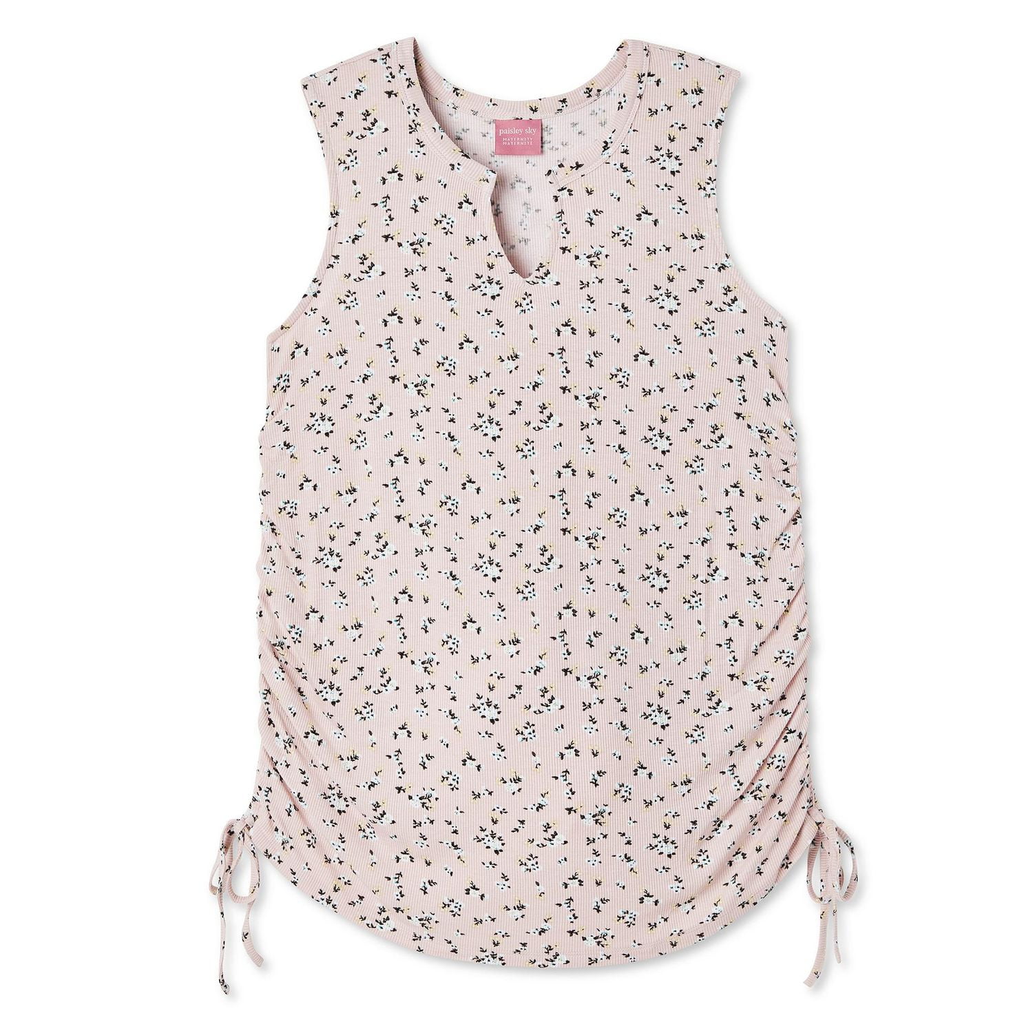 Débardeur côtelé et imprimé avec côtés ruchés Paisley Sky Maternit