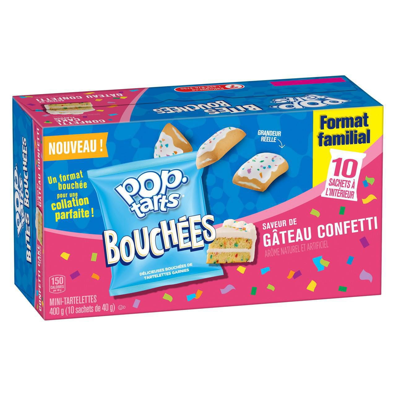 Kellogg S Pop Tarts Bites Mini Pastries Confetti Cake Flavour Family Size 400g 10 Pouches Walmart Canada
