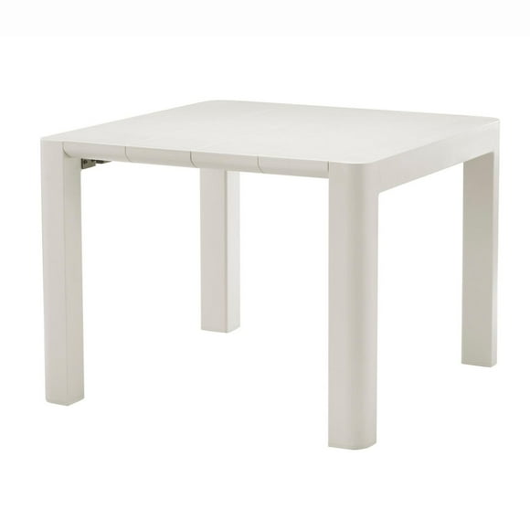 Plus Collection Recycled Plastic 40IN Square Patio Table, Cream