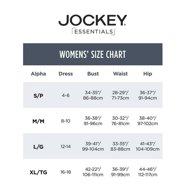 jockey women's underwear size chart, Off 60%