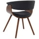 Chaise d'appoint style moderne de mi-siècle en tissu/bois cintre, Charbon – image 2 sur 6