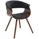 Chaise d'appoint style moderne de mi-siècle en tissu/bois cintre, Charbon – image 1 sur 6
