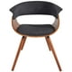 Chaise d'appoint style moderne de mi-siècle en tissu/bois cintre, Charbon – image 5 sur 6