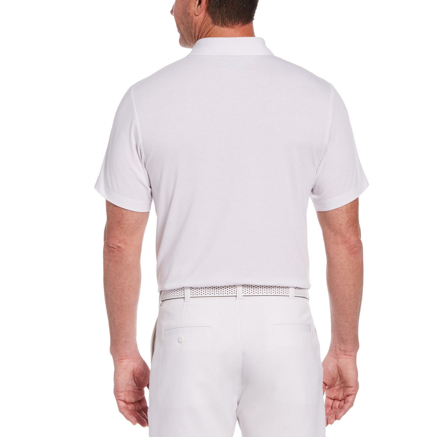 Men's Performance Short Sleeve Printed Stripe Stretch Polo Shirt