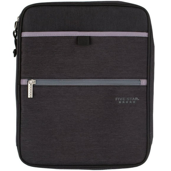 Five Star 1" Carry-All Zipper Binder, Grey/Black
