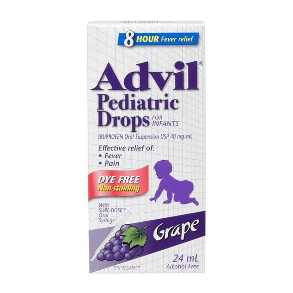 Advil Pediatric Drops Dye Free Grape 24 ml
