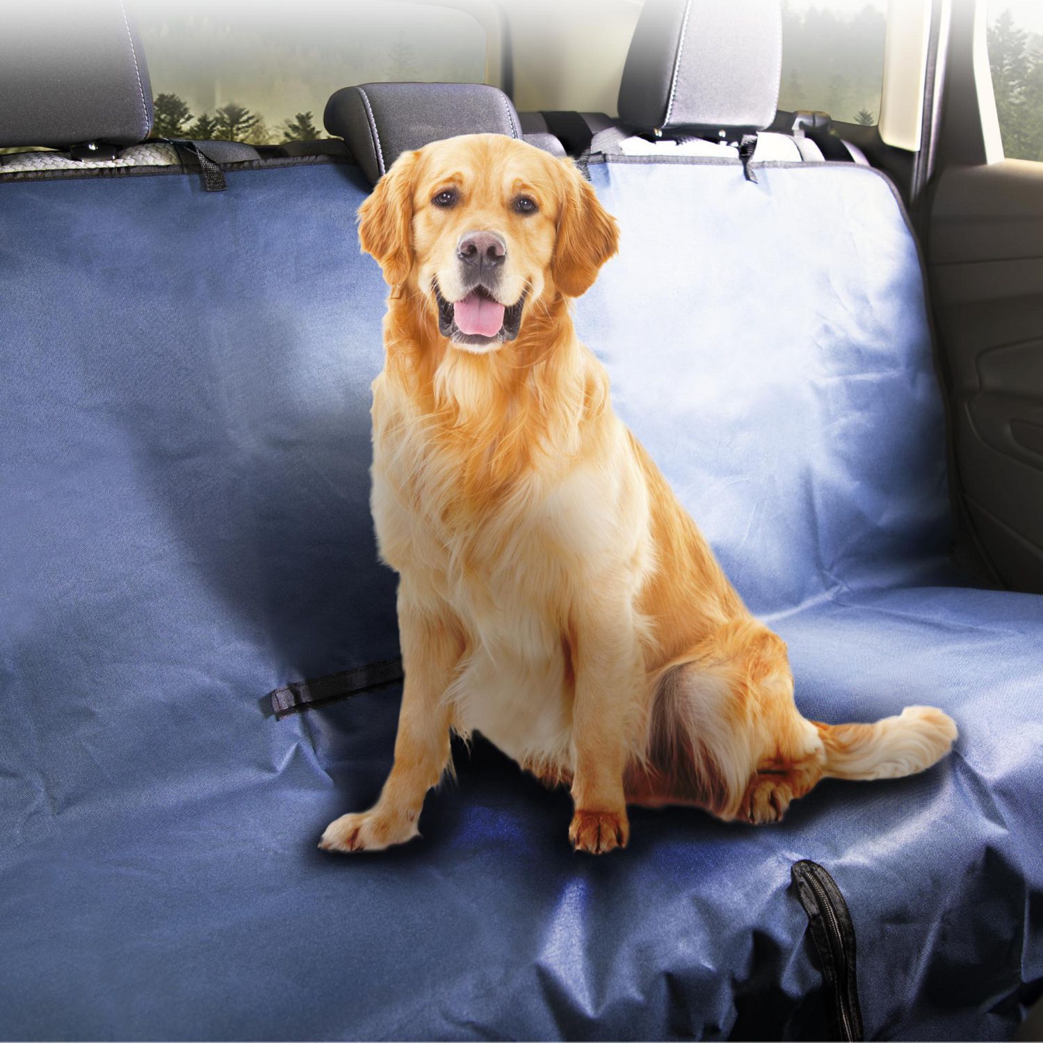 Le siège de voiture pour chien couvre le siège arrière du siège avant du  chien