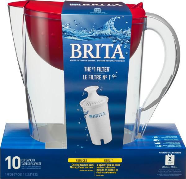 Brita® Large 10 Cup Water Filter Pitcher with 1 Standard Filter, BPA