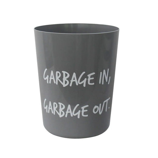 Mainstays 2.5 Gallon/ 11.4 Liter Plastic Waste Can, Grey 'Garbage In Garbage Out' Walmart.ca