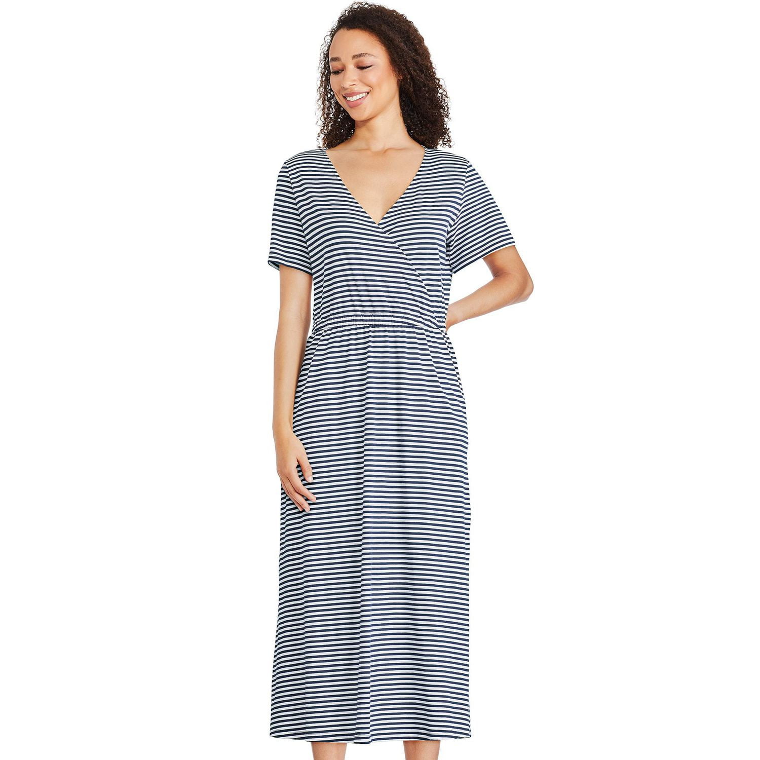 George Women s Wrap Front Midi Dress Walmart