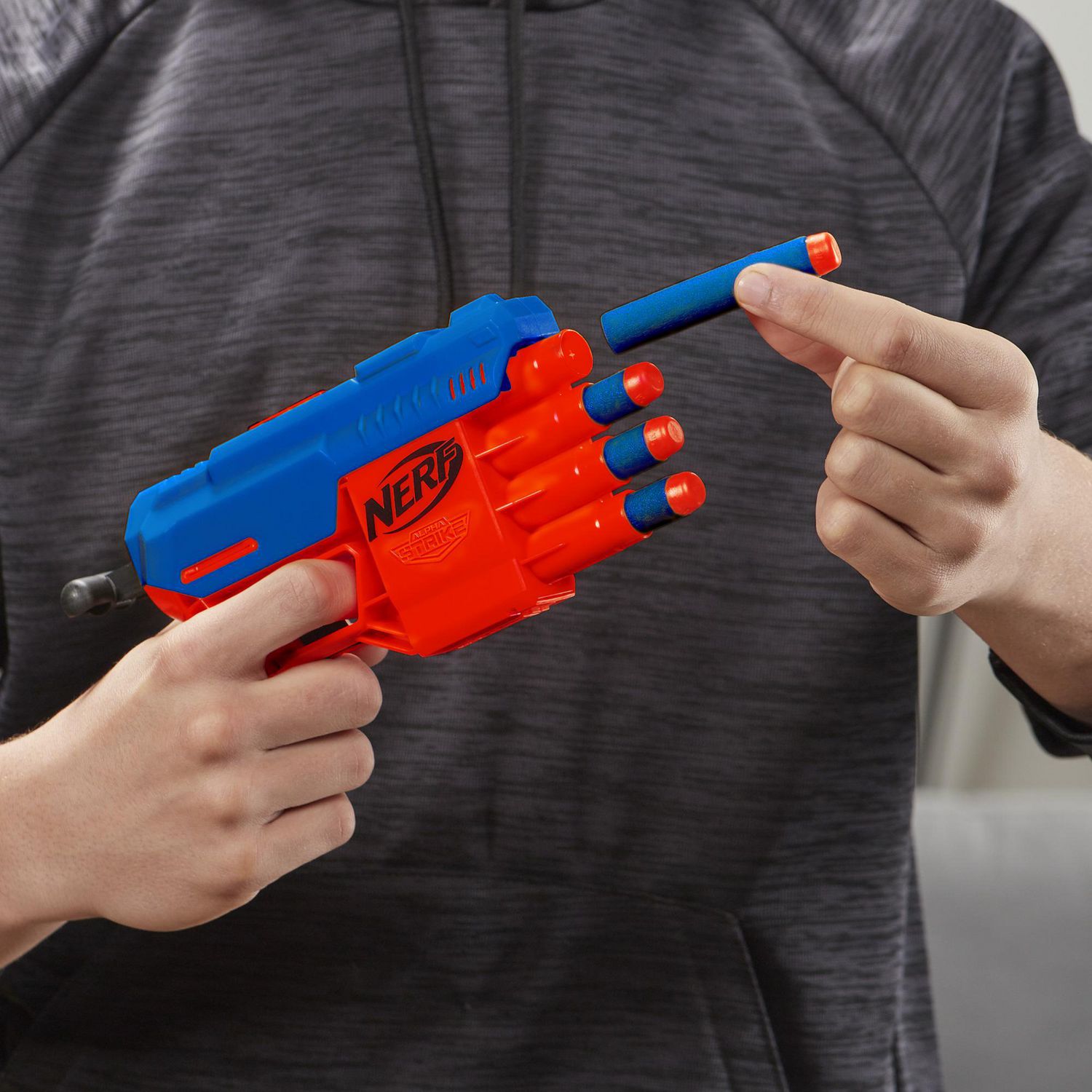 Nerf Alpha Strike Claw QS-4 Blaster and 4 Official Nerf Elite Foam